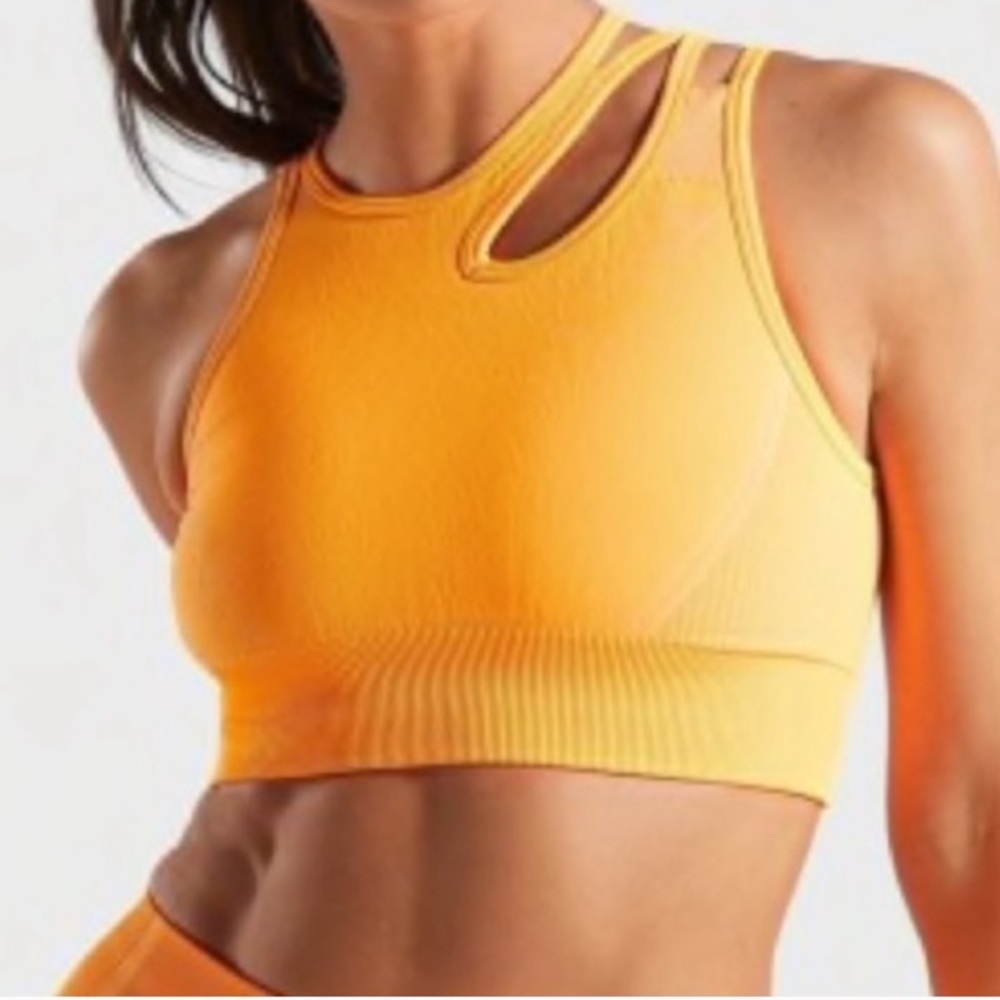 Orange Gym Shark Sports Bra